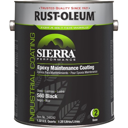 Rust-Oleum Epoxy Maintenance Coating Base, Black, Gloss, 1 gal, 230 to 340 sq ft/gal, S60 Series 248282