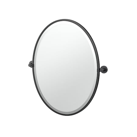 Gatco Reveal 27.5" Framed Oval Mirror, Matte Black 4669MXF