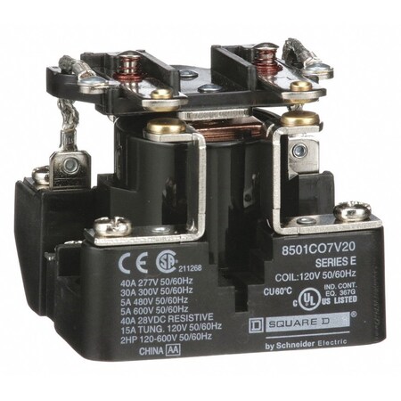 Square D RELAY 600VAC 5AMP TYPE C +OPTIONS 8501CO7V20