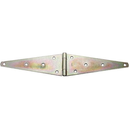 National Hardware Strap Hinge, 4.6 in W Frame Leaf, 0.16 in Thick Leaf, Steel, Zinc, Wall Mounting N127-910