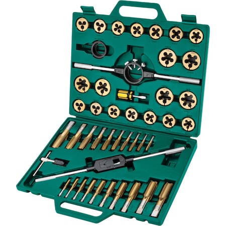 Grizzly Precision 45-Pc. SAE TiN Coated Tap & Die Set T34074