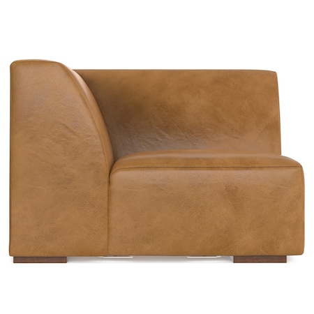 Homeroots 38" Sienna Leather Modular Sofa With Brown Legs 641035