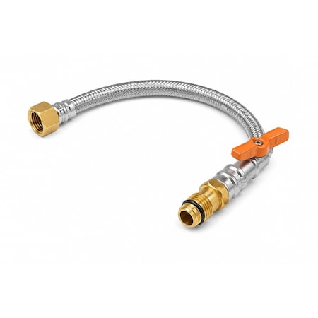Revalved 18" Braided, 3/4" Push Ball Valve x 3/4" FIP, - Full Port WATER HEATER CONNECTOR P13191