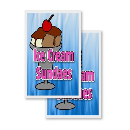 Signmission Ice Cream Sundaes, Vinyl Decals Only 24 Inch x 36 Inch, Vinyl Decal, 2PK DSB-2436-2PACK-Ice Cream Sundaes