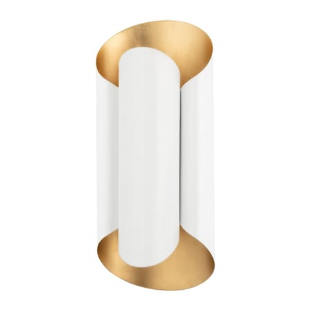 Hudson Valley Lighting Banks 2 Light Wall Sconce 7.5 In. Gold Leaf/White 8500-GL/WH