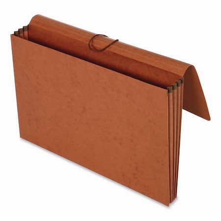 Pendaflex Extra-Wide Exp Wallet, 5.25" Expansion, 1 Section, Flap/Elastic Cord Closure, Legal, Redrope, 10PK 73189