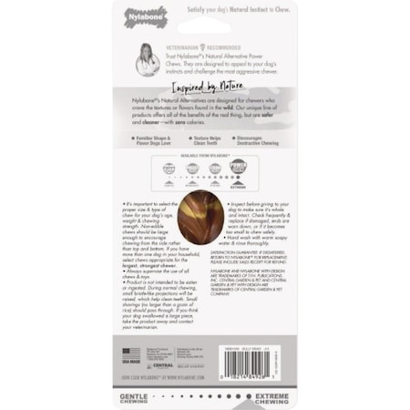 Nylabone Essentials Power Chew Large Braided Bully Stick Alternative Chew Toy NBB103WXR