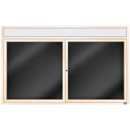 Aarco Enclosed Letter Powder Coated Ivory Board Directory w/ Al Frame and Header, 36''Hx60''W, 2 Doors ADC3660HIV