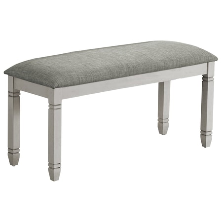 Monarch Specialties Bench, 41'' Rectangular, Entryway, Upholstered, Wood, Grey Solid Wood, Grey Fabric, Transitional I 1257
