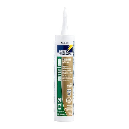 White Lightning Silicone Gutter and Roof Seal, Clear W43101010