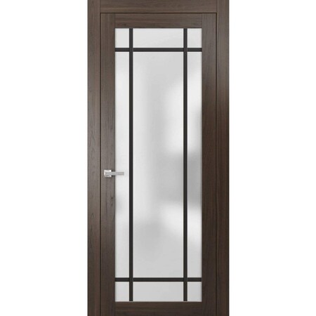 Sartodoors Solid French Door Frosted Glass Planum 2112 30x84 Solid Core Modern Interior PLANUM2112ID-CA-30 x 84-Butterfly