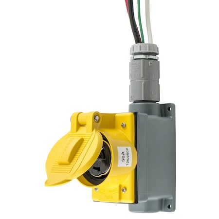 Hubbell Wiring Device-Kellems Prewired Receptacle, 125/250V, CS6369, Ylw SR50