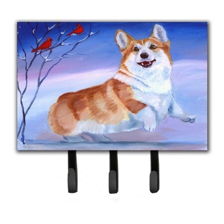 Carolines Treasures Corgi Snow Cardinal Leash and Key Holder 7328TH68