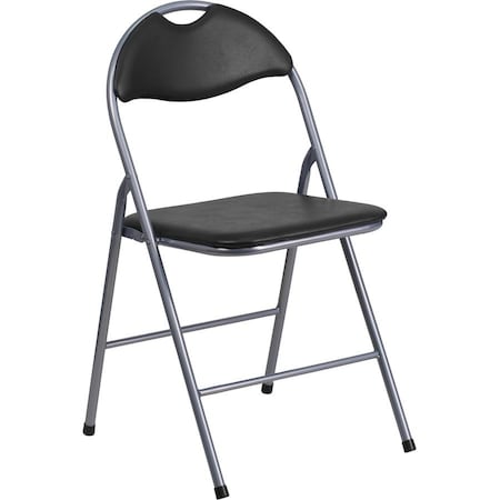 Flash Furniture Folding Chair, Black Vinyl, 31.5" H YB-YJ806H-GG