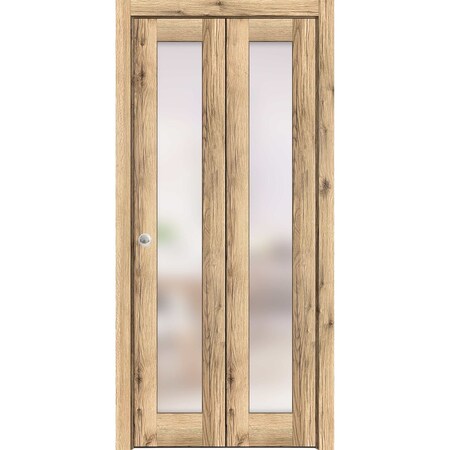 Sartodoors Sliding Closet Bi-fold Doors Planum 2102 Oak Solid Core Modern Interior PLANUM2102BF-DUB-36 x 84 (2* 18x84)