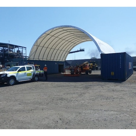 Mytee Products Container Shelter 20ft W x 40ft L x 6ft7in H, 21OZ PVC Cover Canopy Roof CSB4020