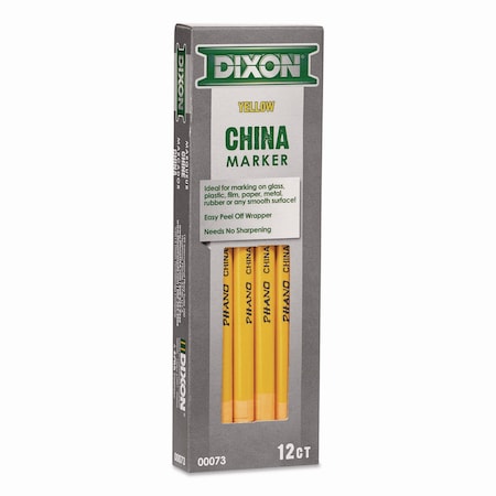 Dixon Ticonderoga China Marker, Yellow, 12PK 000730002