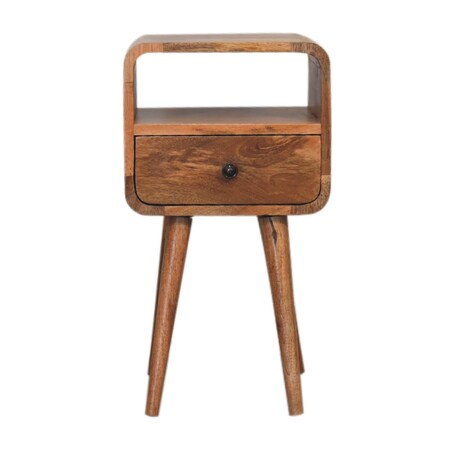 Homeroots 22" Beige Solid Wood Square One Drawer Nightstand 651491