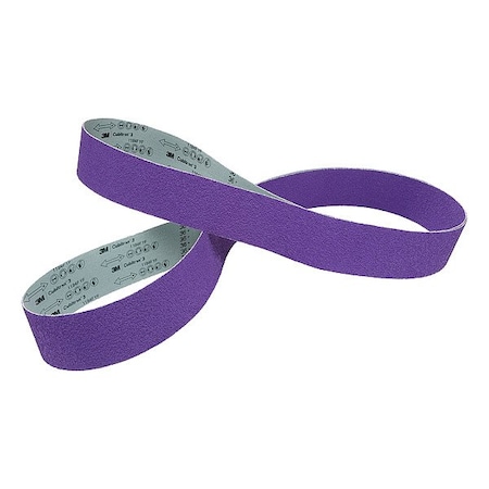 3M Cubitron Sanding Belt, Coated, Ceramic, 60 Grit, Not Applicable, 1184F, Purple 7100364447