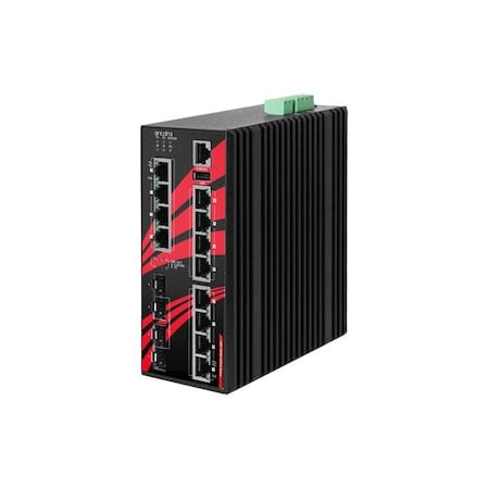 Antaira 16-Port Industrial Gigabit IEEE 802.3bt PoE++ Light Layer 3 Managed Eth LMP-1604G-4XS-bt-T