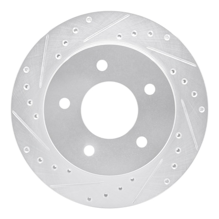 Dynamic Friction Co DFC Brake Rotor - Drilled and Slotted - Silver 631-48019L