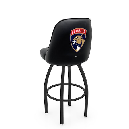 Holland Bar Stool Co Logo Grizzly Florida Panthers 36 in. Swivel Bar Stool with Black Wrinkle Finish L048