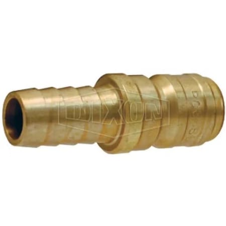 Dixon E Series Straight Through Interchange Quick-Connect Plug, 1/2 in Nominal, Hose Barb, Brass, Domestic E4S4-B