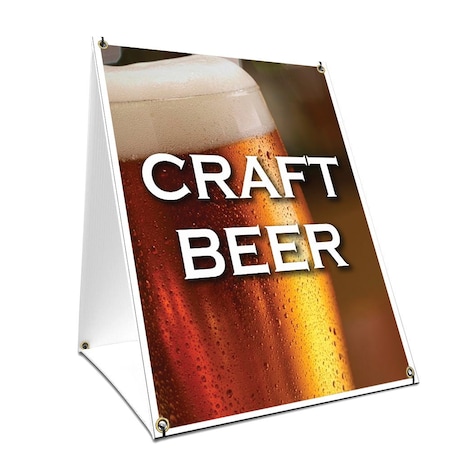 Signmission Craft Beer, 24 Inch x 18 Inch A-frame Yard Sign, Plastic Sign SBC-1824-Craft Beer