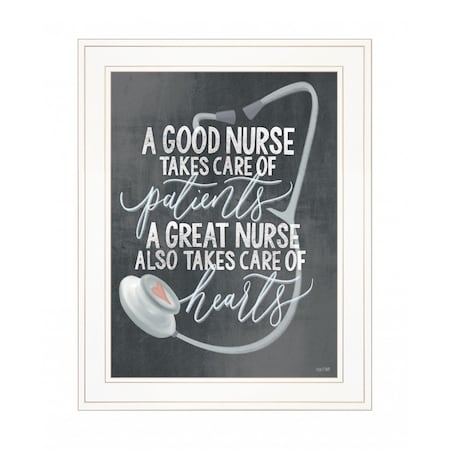 A Nurses Heart 1 White Framed Print Wall Art