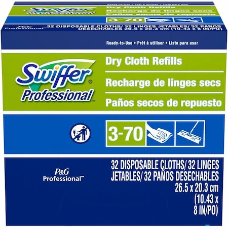 Swiffer Dry Refill Cloths, 10.63" x 8", White, PK32 33407