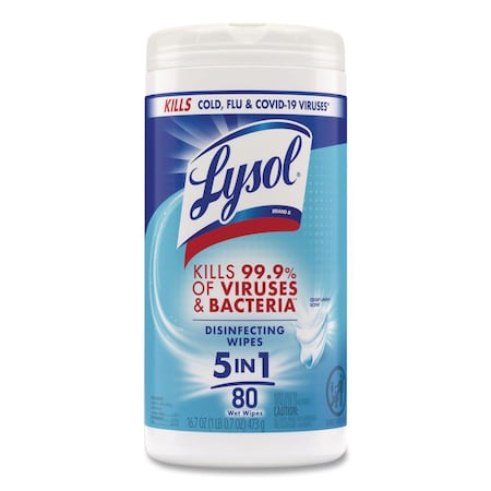 Lysol Disinfecting Wipes, Canister, Crisp Linen, White 19200-89346