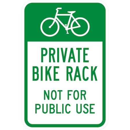 Lyle Private Bike Rack Not For Public Use, 12x18, Diamond Grade, White G-2846-DG_12x18