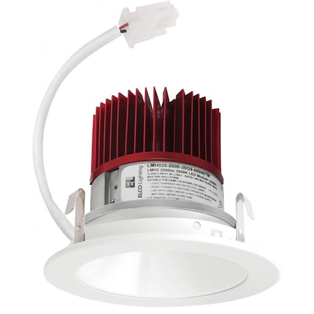 Elco Lighting 4in LED Light Engine, Reflector Trim, 1600lm, 3500K, Matte Black with White Trim E410C1635MB2