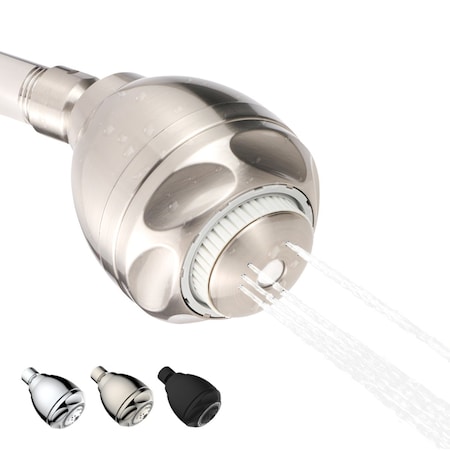 Supply Giant Shower Head, High Pressure 3 Function Massage Showerhead, 1.5 GPM, 2.75in Face Dia. Fixed 74-52337-O