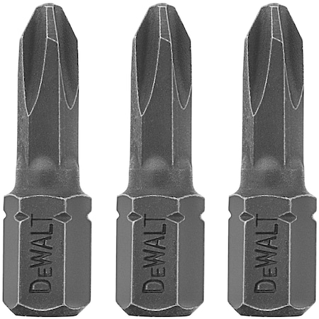 Dewalt No. 1 Phillips 1" Insert Bit Tips, PK3 DW2025