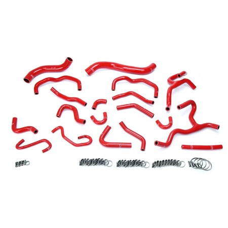 Hps Performance High Temp Reinforced Silicone Radiator and Heater Coolant Hose Kit, Red,  57-1709-RED