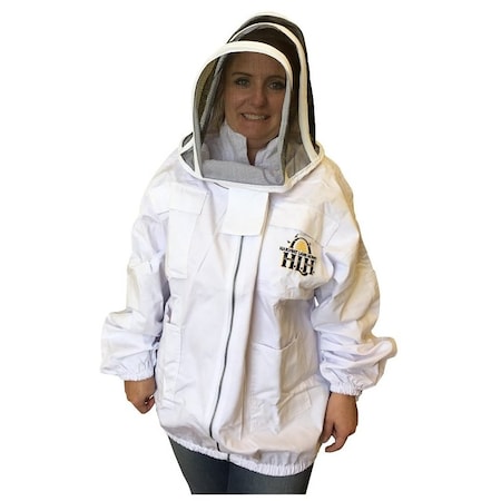 Harvest Lane Honey HARVEST LANE HONEY CLOTHSJXXL-102 Beekeeper Jackets with Protective Hood, 2XL, Polycotton, White CLOTHSJXXL-102