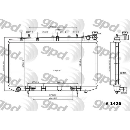 Global Parts Distributors Radiator 1426C