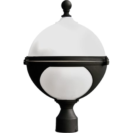 Intense Powder Coated Cast Aluminum Post Top Light Fixture, Black - 18.50 x 12.50 x 12.50 in. IN2930937