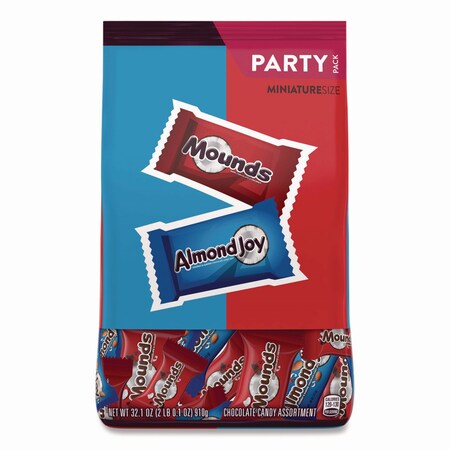 Hersheys Almond Joy and Mounds Chocolate Miniature Size Party Pack, 32.1 oz Bag, Approximately 63 Pieces HEC99981