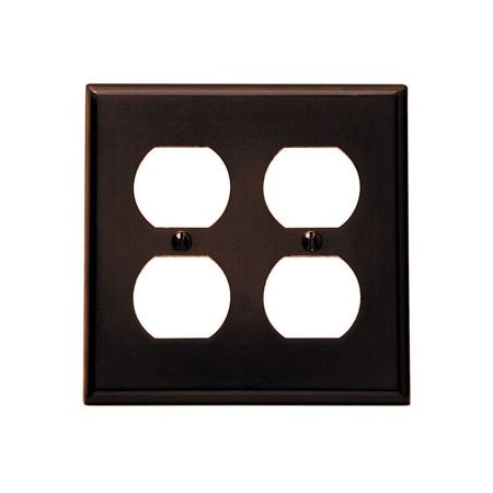 Leviton Receptacle Wallplate, Standard Size, Gang 2, Brown 85016