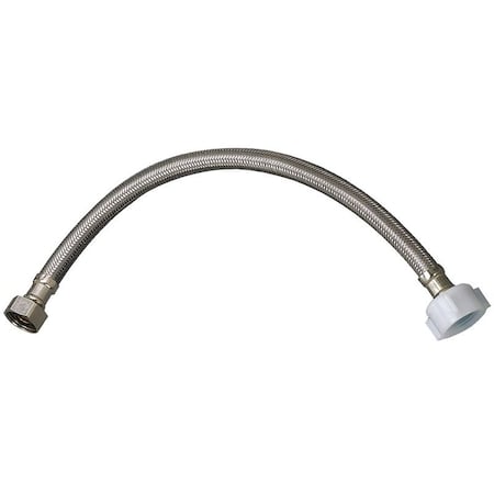 Plumb Pak EZ Series Toilet Supply Tube, 1/2 in Inlet, Flare Inlet, 7/8 in Outlet, Ballcock Outlet, 12 in L PP23856