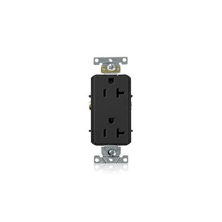 Leviton Duplex Straight Blade Receptacle, 5-20R, 20 A, 125V AC, 2 Pole, 3 Wire, Flush Mount, Grounded 16342-E