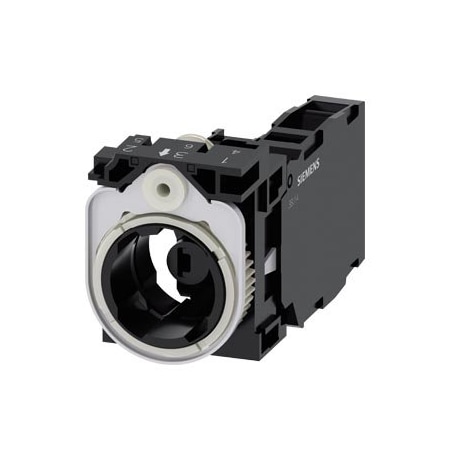 Siemens holder, 3-way, plastic, 1 NO+1 NC, LED module, amber, 6-24 V AC/DC 3SU1501-1AG00-1FA0