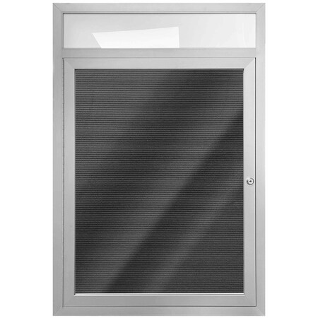 Aarco Enclosed Letter Board Directory w/Clear Satin Anodized Aluminum Frame and Header, 36''Hx24''W, 1 Door ADC3624H