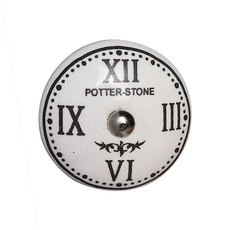 Homeroots Set of Eight Black And White Ceramic And Metal Drawer Pull Knobs, 8PK 544416