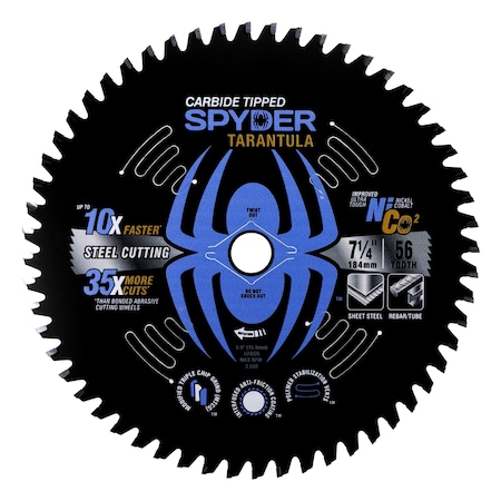 Spyder 7-1/4in 56T Metal Cutting Blade, Ring Pack 13502