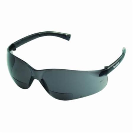 Mcr Safety Magnifier Option Bi-Focal Single Lens Safety Reading Glasses, +1.5 Diopter, Gray Lens, Black BKH15G