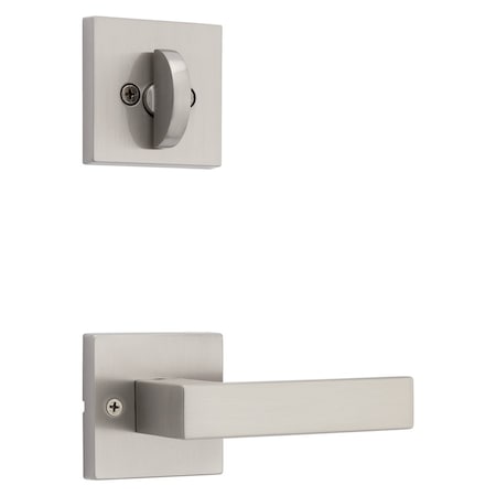 Kwikset Singapore Lever with Square Rose Interior Single Cylinder Handleset Trim for Both 800 and 687 966SALSQT-15.UNIV
