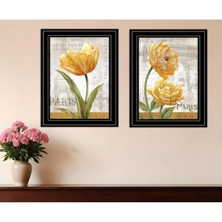 Homeroots Set Of Two Paris 2 Black Framed Print Wall Art, 2PK 406630